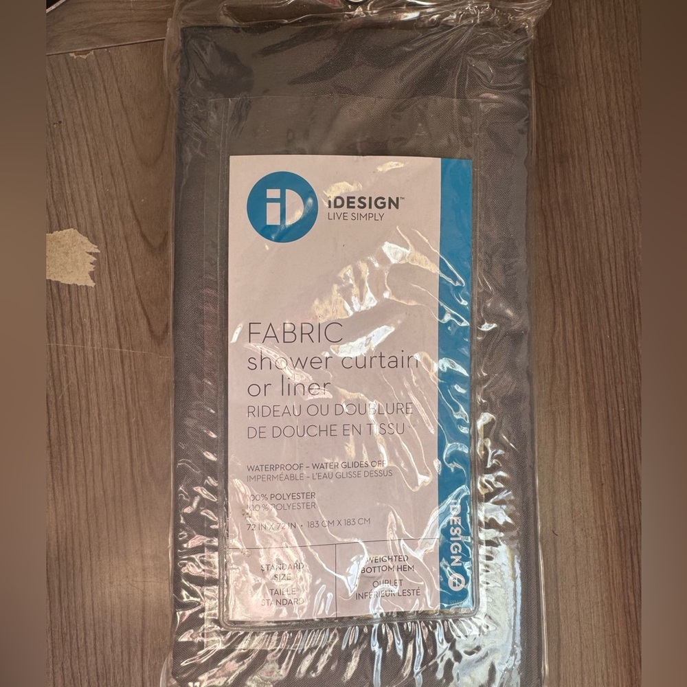 iDesign fabric shower curtain liner